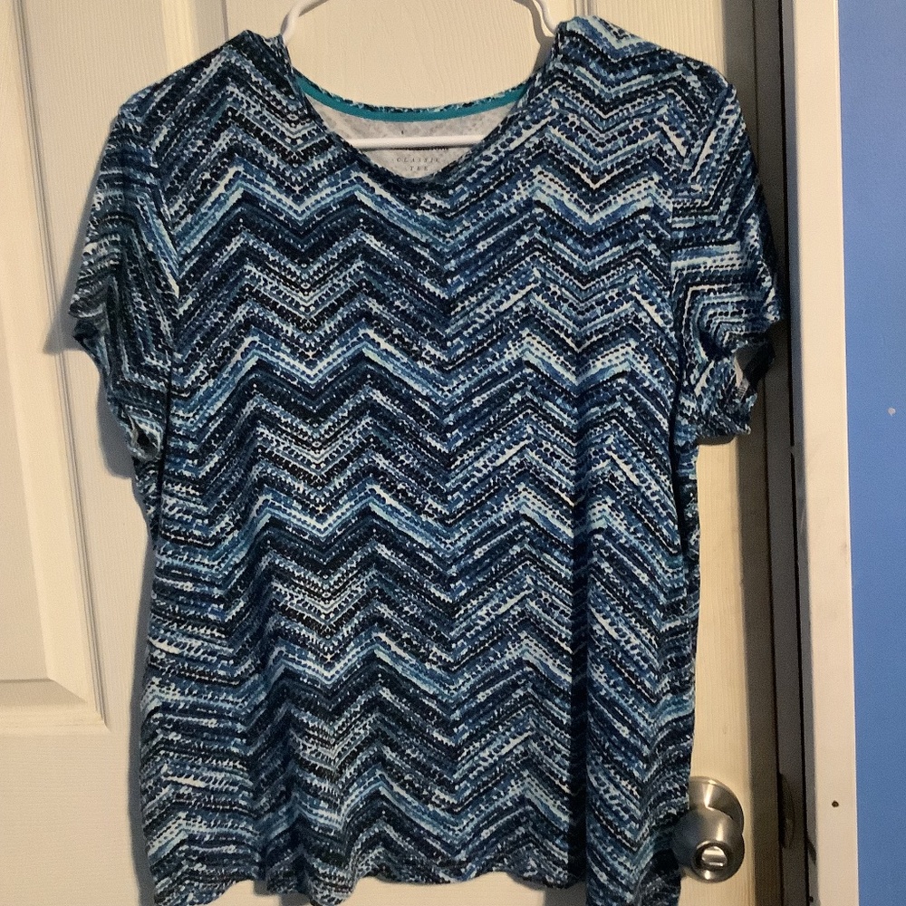 Women’s Croft & Barrow Chevron/Stripe Top Size XL